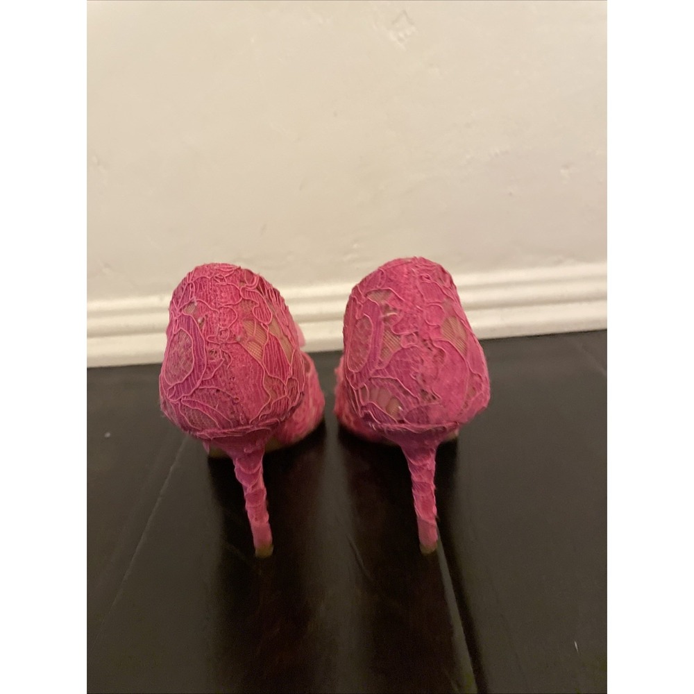 Dolce & Gabbana Women's Lace Pumps with Rose Size 37 Women Pink Shoes - Picture 5 of 8